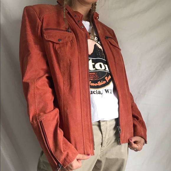 Orange Leather Jacket - Picture 1 of 3